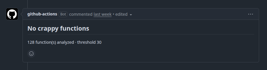 PR comment after